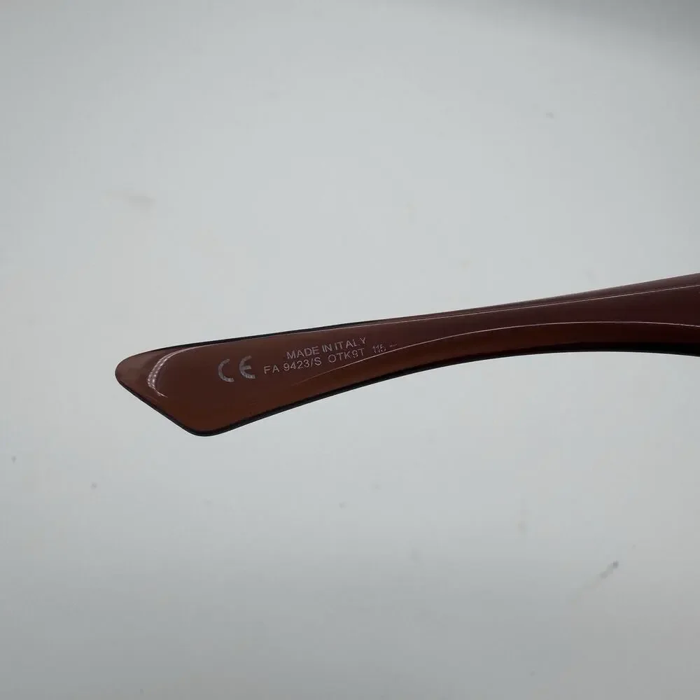 Vintage Emporio Armani EA 9423/S Shield Sunglasses Brown Y2K Made in Italy